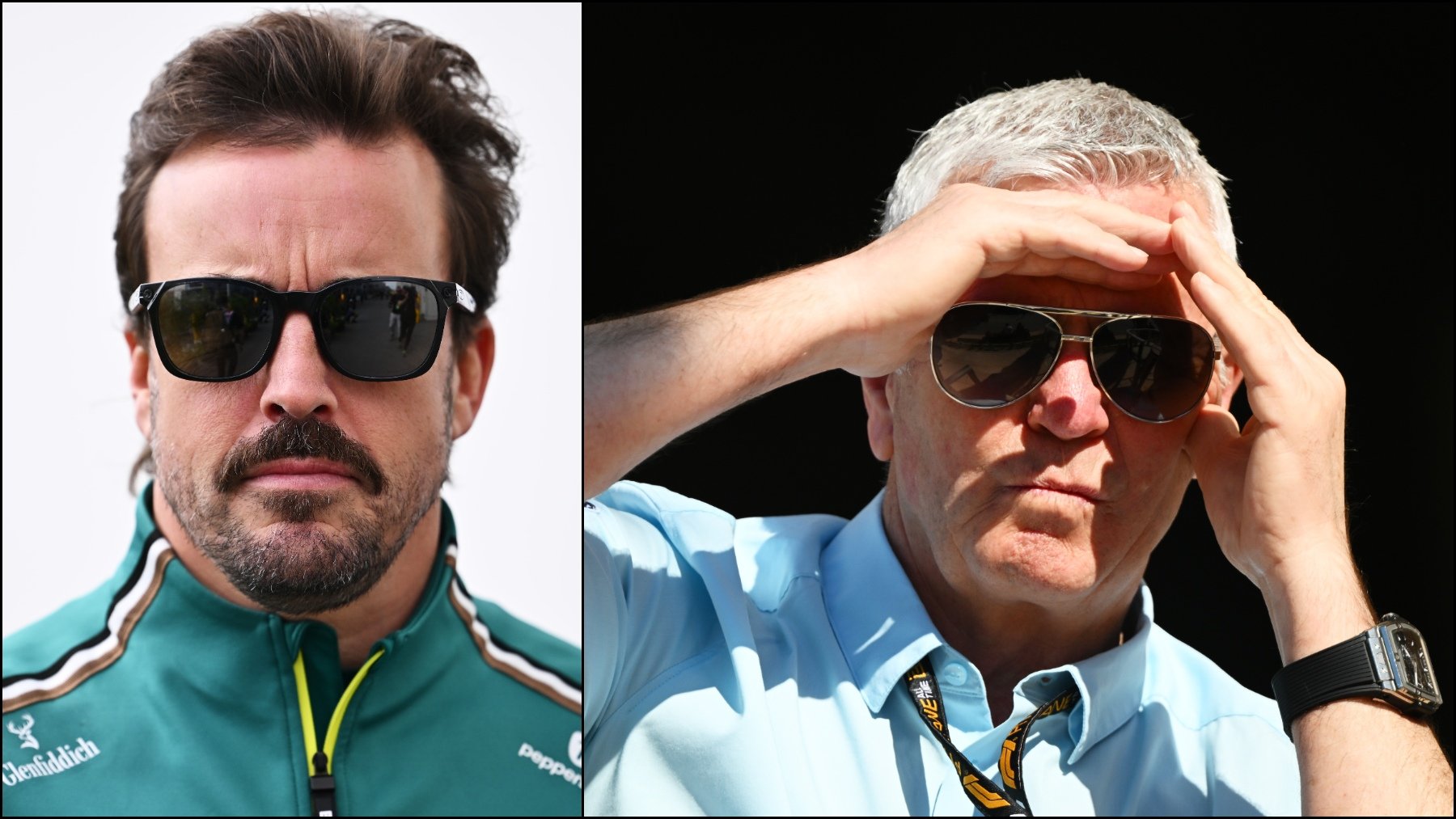 Fernando Alonso y Derek Warwick. (Getty)