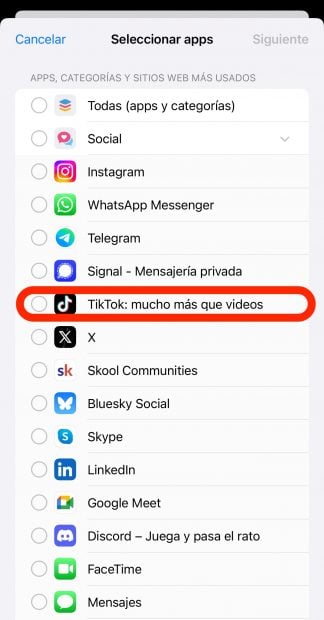 limitar tiempo TikTok