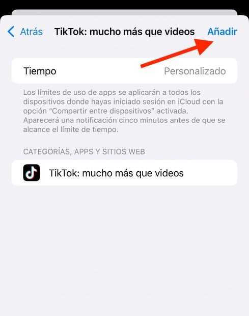 limitar tiempo TikTok