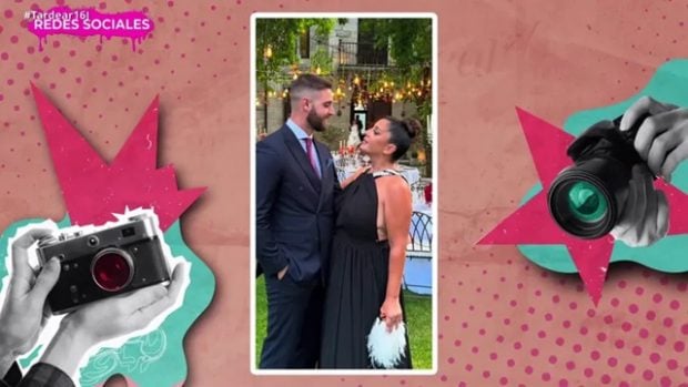 Anabel Pantoja en la foto en la que desvela el vestido de novia de su amiga Susana Molina (Mediaset).