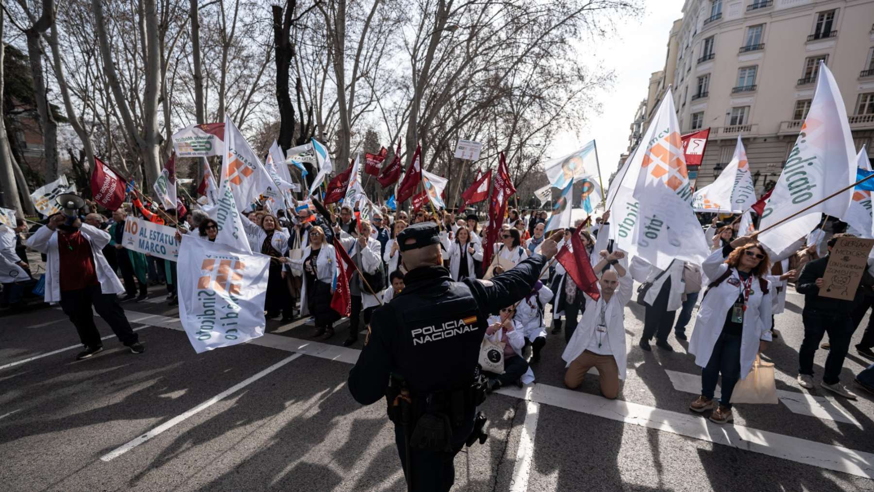 Una manifestación de los sindicatos médicos.