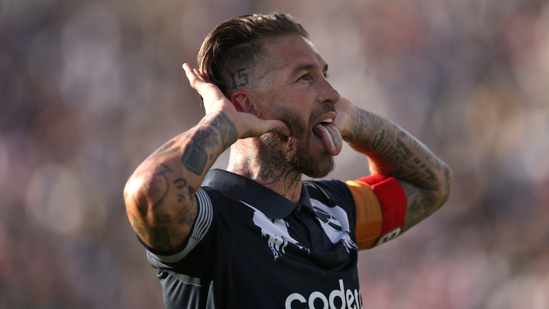 Sergio Ramos con Rayados de Monterrey, celebrando un gol contra el Inter de Milán. (GETTY)