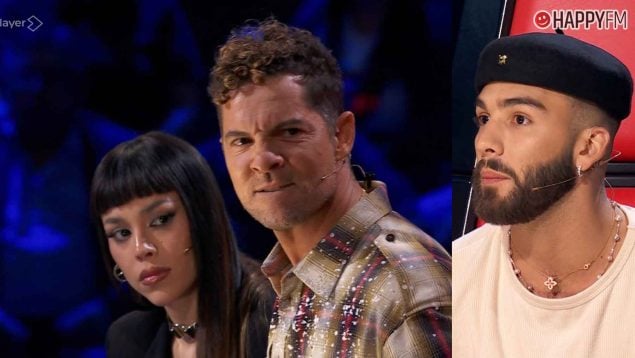 David Bisbal y Manuel Turizo en La voz kids (Mediaset).