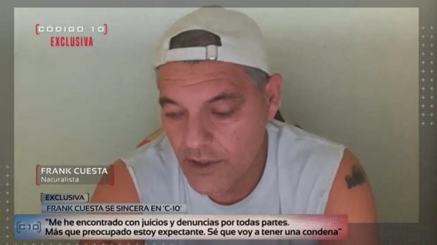 Frank Cuesta en su entrevista en Código 10 (Mediaset).