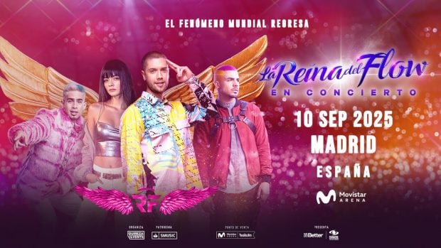 Cartel promocional del concierto de La Reina del Flow en La Coruña (Movistar Arena).