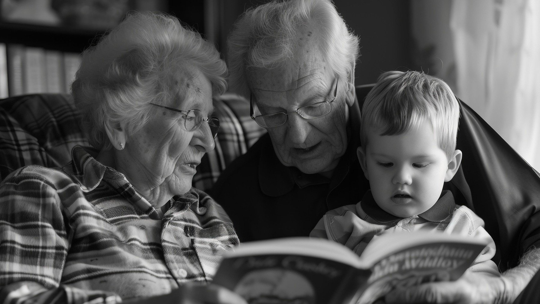 Abuelos con su nieto.