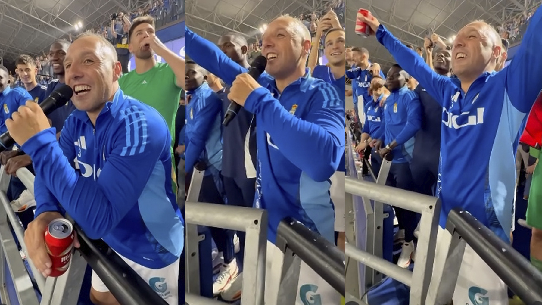 Cazorla cantando el himno