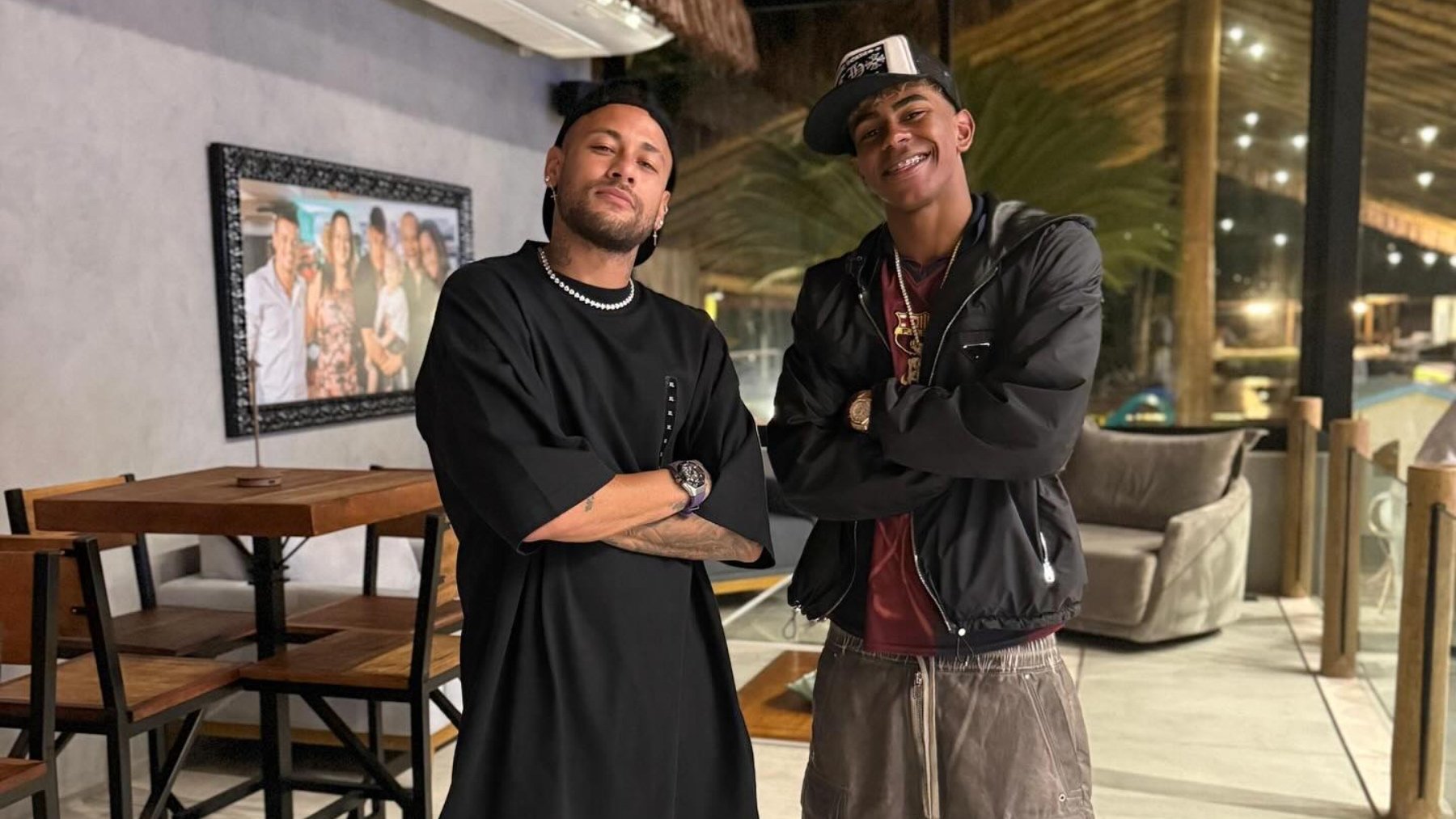 Lamine Yamal y Neymar, en Brasil. (@lamineyamal)