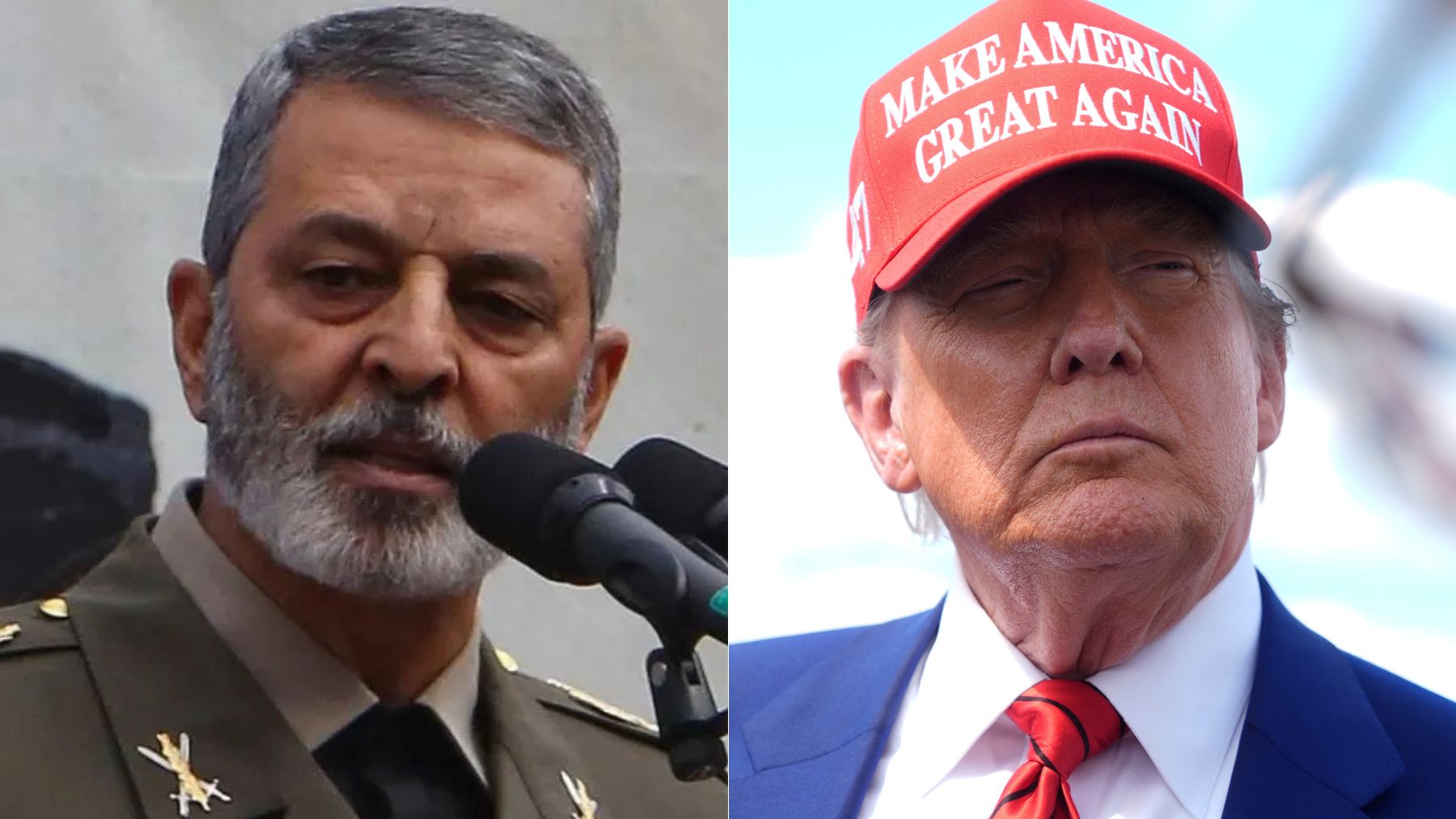 Abdolrahim Musavi y Donald Trump.
