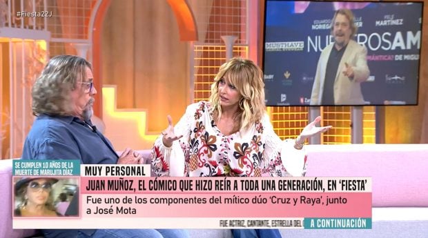 Juan Muñoz y Emma García en Fiesta. (Mediaset)