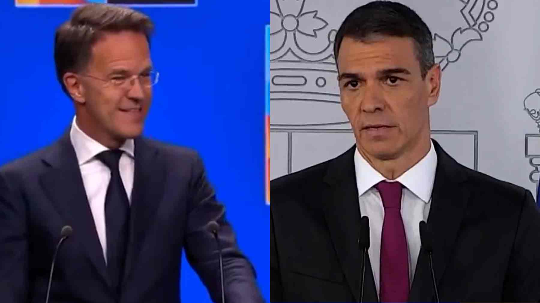 Pedro Sánchez y el secretario general de la OTAN, Mark Rutte.
