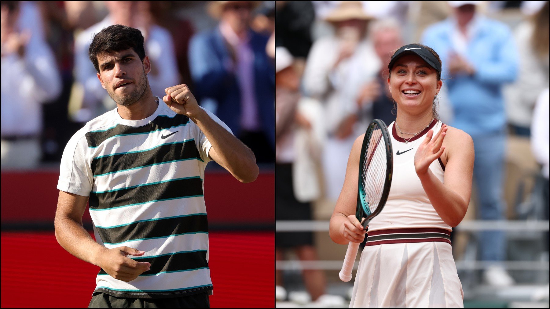 Montaje con imágenes de Alcaraz y Badosa. (Getty)