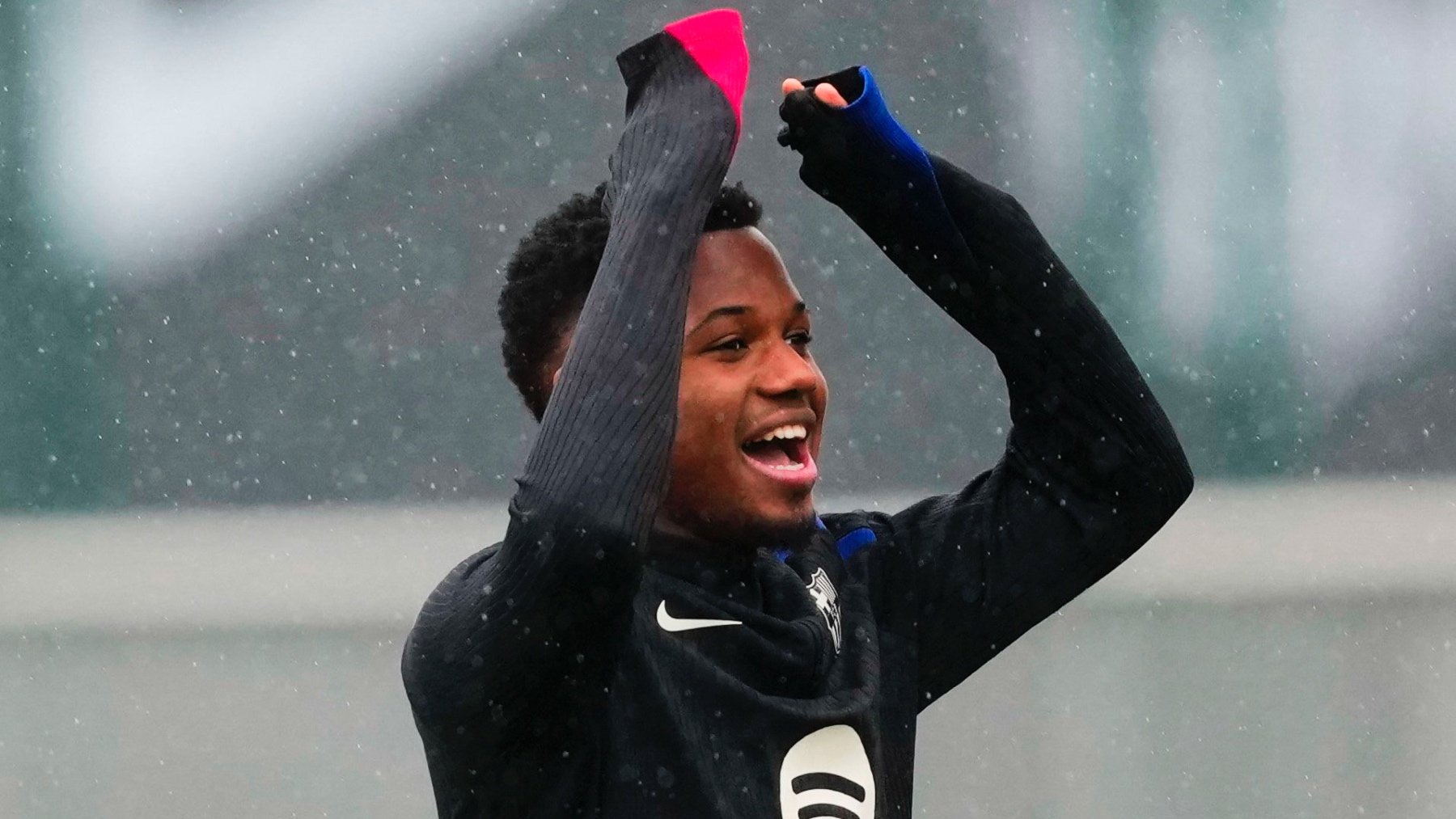 Ansu Fati, en un entrenamiento del Barça. (EFE)
