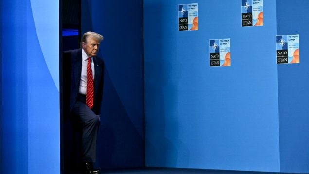 El presidente de Estados Unidos, Donald Trump, en el cumbre de la OTAN, en La Haya (Países Bajos). (Getty)