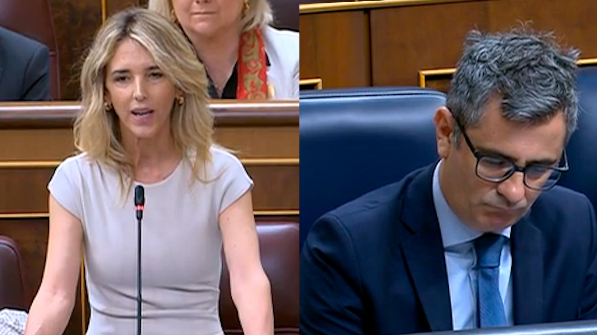 Cayetana Álvarez de Toledo y Félix Bolaños en el Congreso.