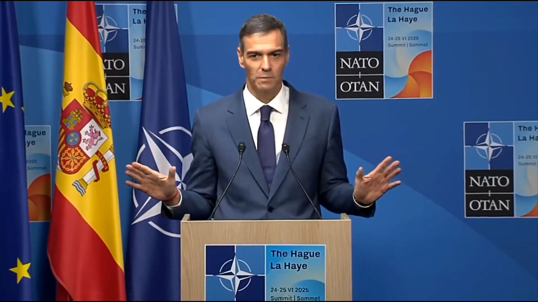 Pedro Sánchez tras la cumbre de la OTAN.