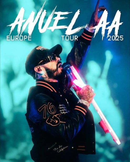 Cartel de la gira europea de Anuel AA. (Instagram)