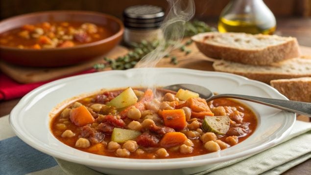 Garbanzos, guiso, comida