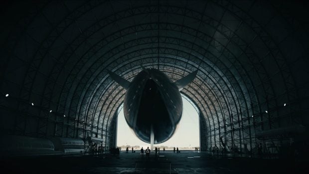 Dirigible en el hangar. (Foto:Prensa de Sceye).