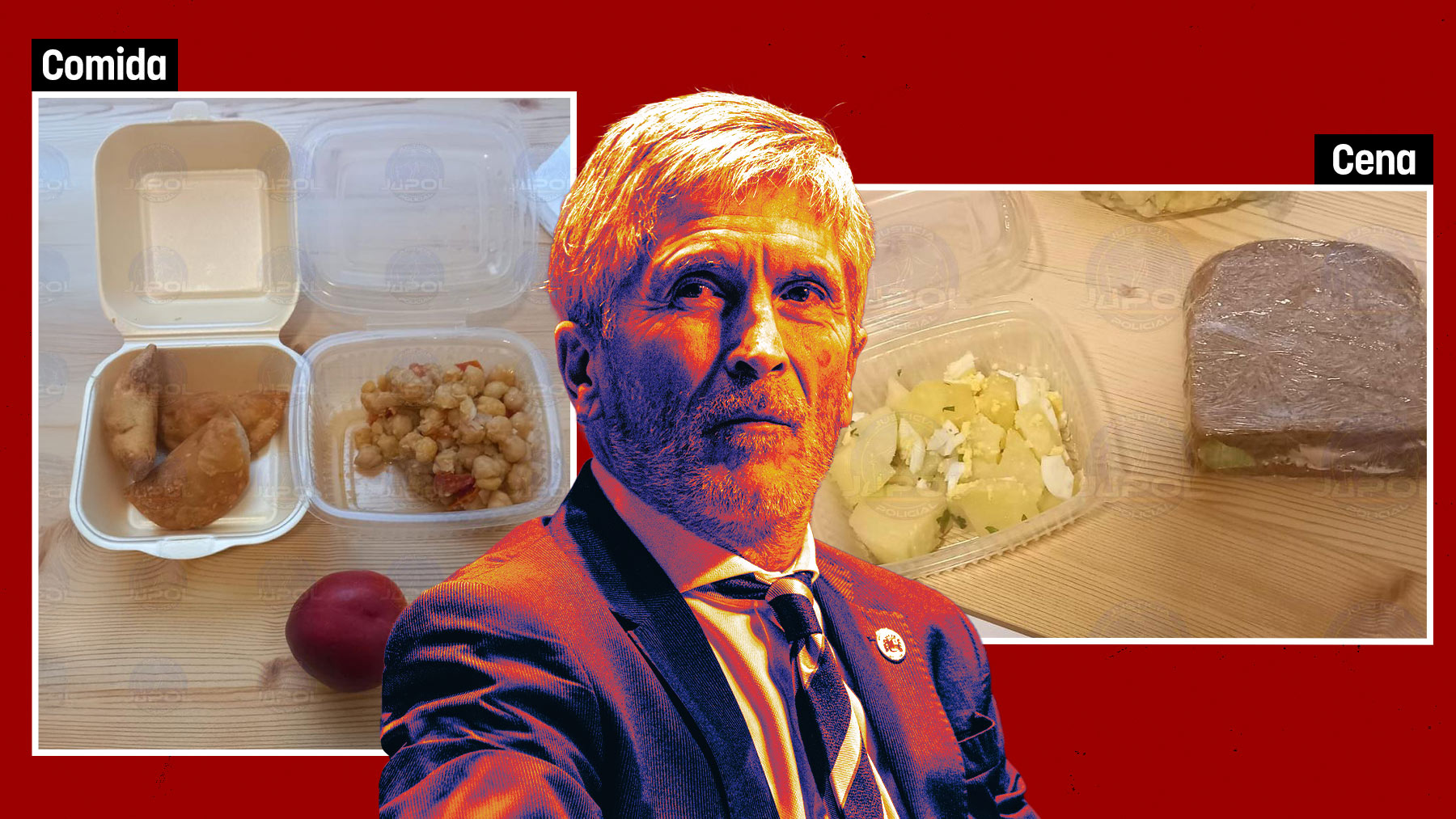 La cena que recibieron este jueves los agentes y la comida de este viernes.