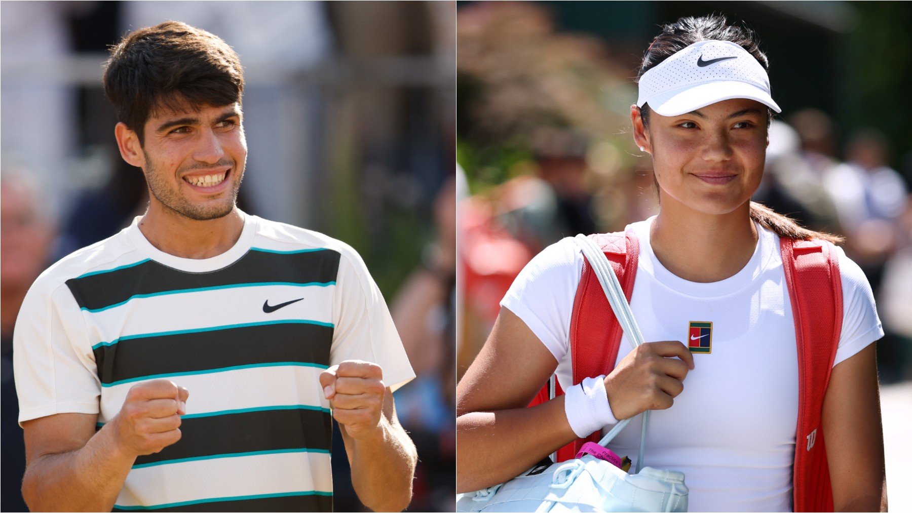 Carlos Alcaraz y Emma Raducanu. (EFE_Getty)