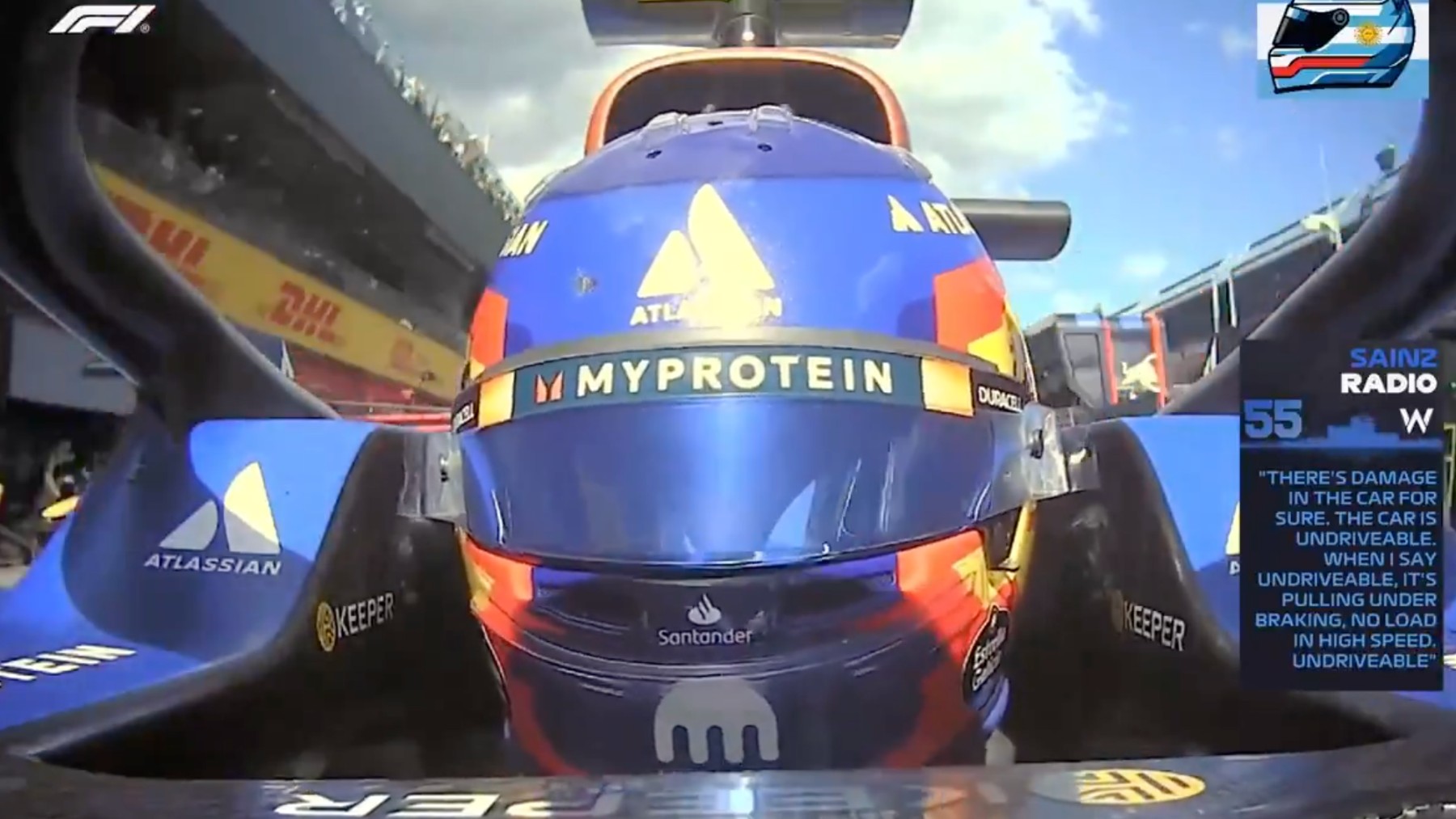 La comunicación de Carlos Sainz desde su Williams.