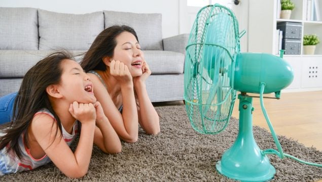 Ventilador por la noche