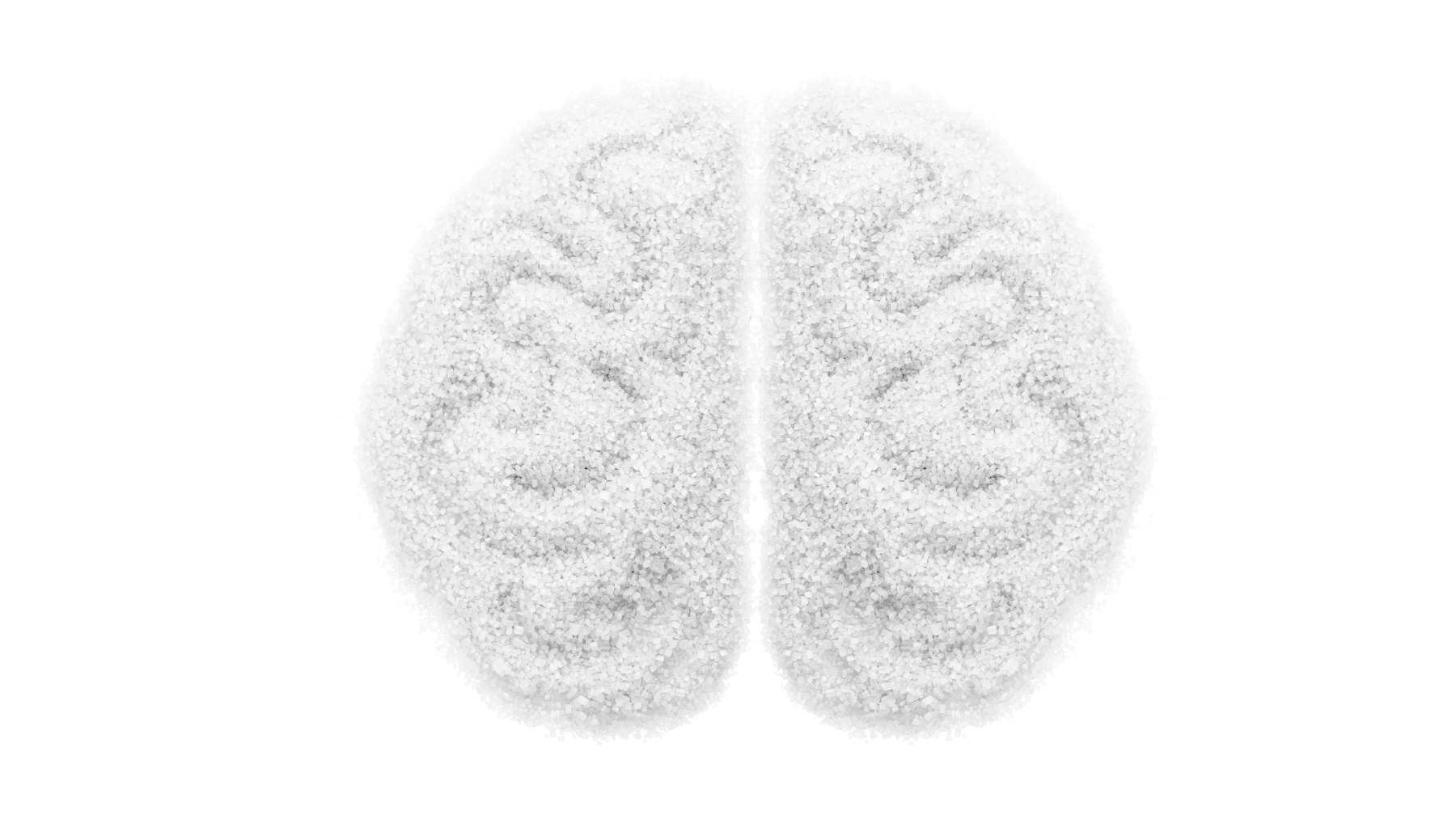 Una figuración de un cerebro y su relación con el azúcar.