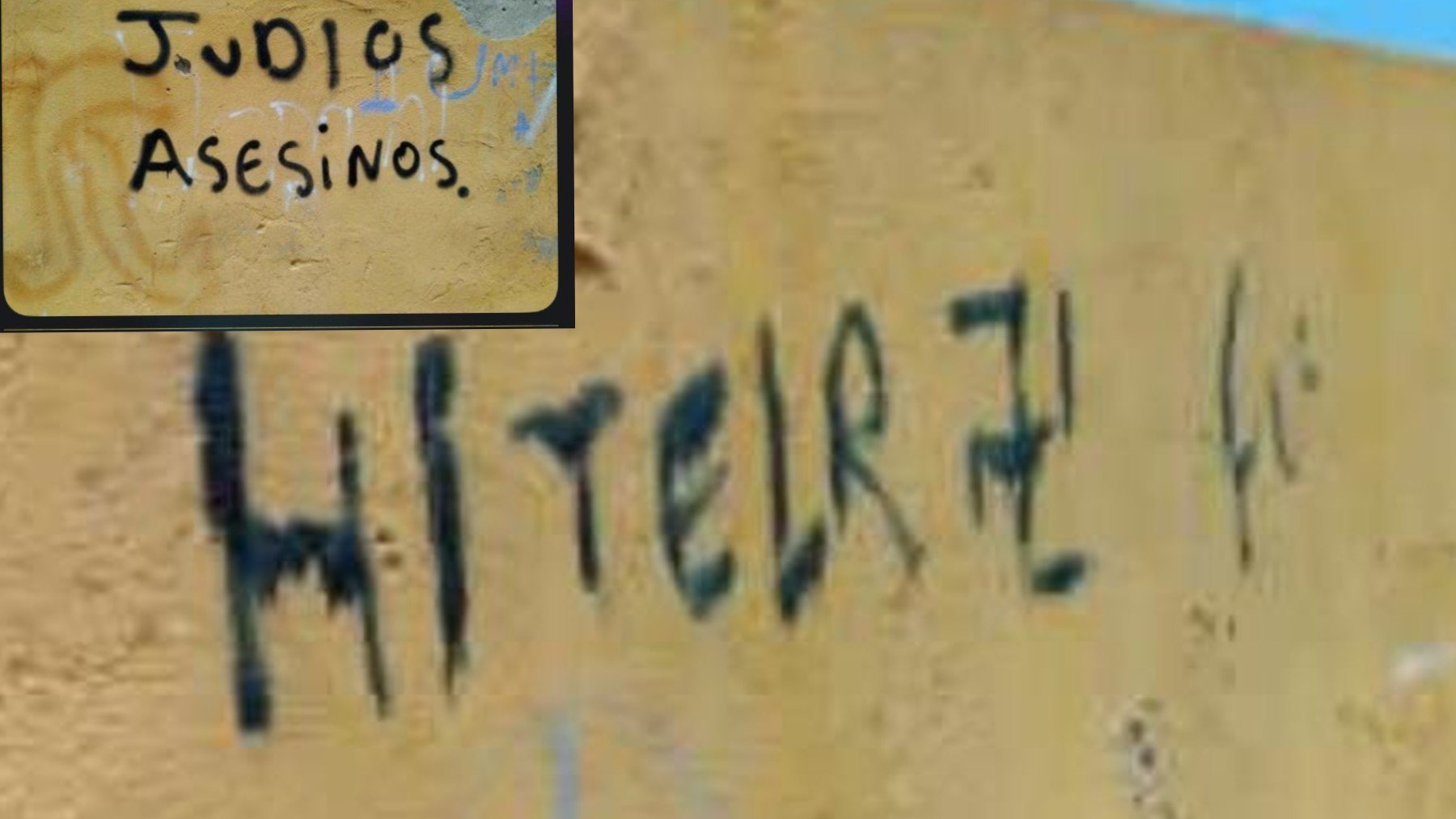 Pintada a favor de Hitler, contra los judíos de Melilla.