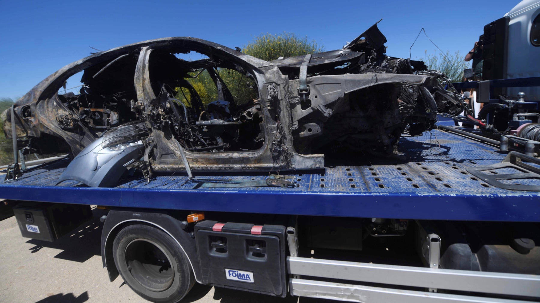 Así quedó el coche en el que iba José Antonio Reyes. (EP)