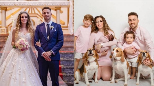 Diogo Jota y su familia.