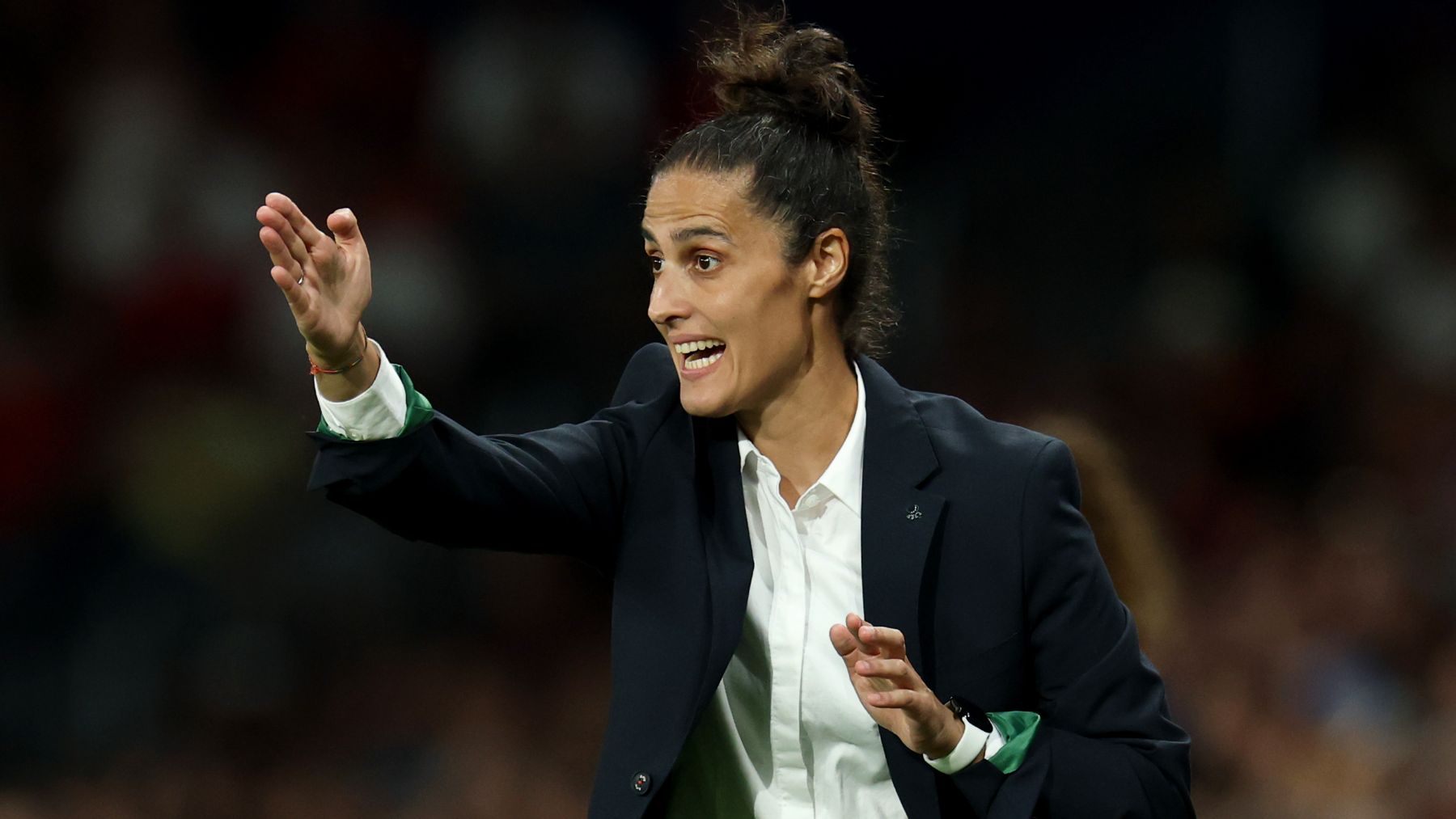Montse Tomé, en el partido ante Portugal. (Getty)