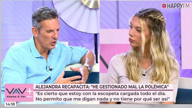 Joaquín Prat y Alejandra Rubio en el programa Vamos a ver. (Mediaset)