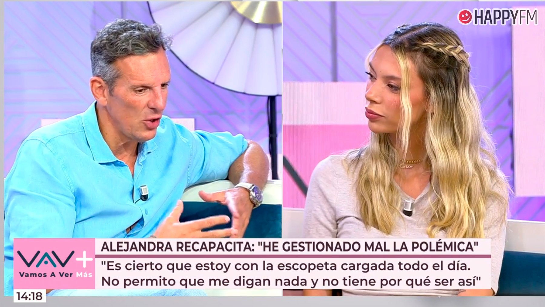 Joaquín Prat y Alejandra Rubio en el programa Vamos a ver. (Mediaset)