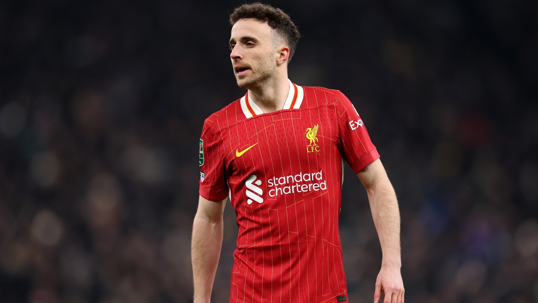 Diogo Jota en un partido con el Liverpool. (Getty)