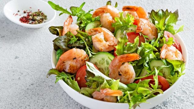 Ensaladas de langostinos