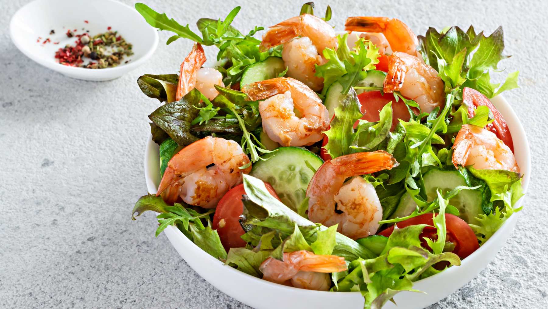 Ensalada de langostinos.