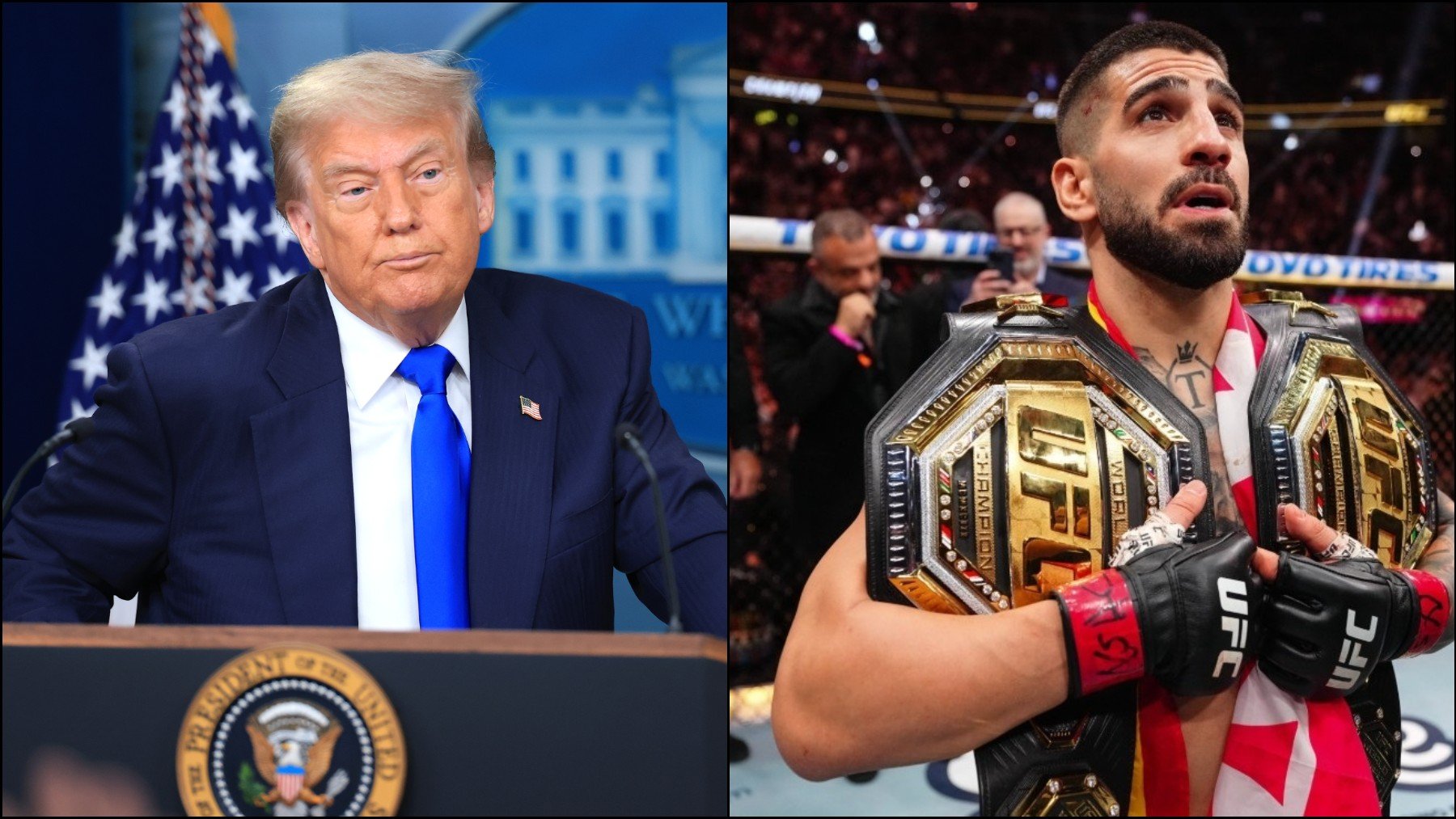 Montaje de Trump y Topuria. (Getty)