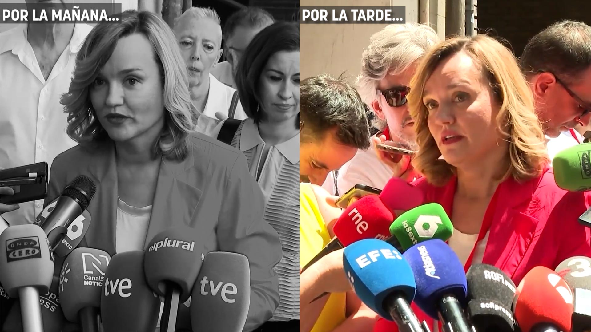 El ridículo de Pilar Alegría sobre Paco Salazar este sábado.