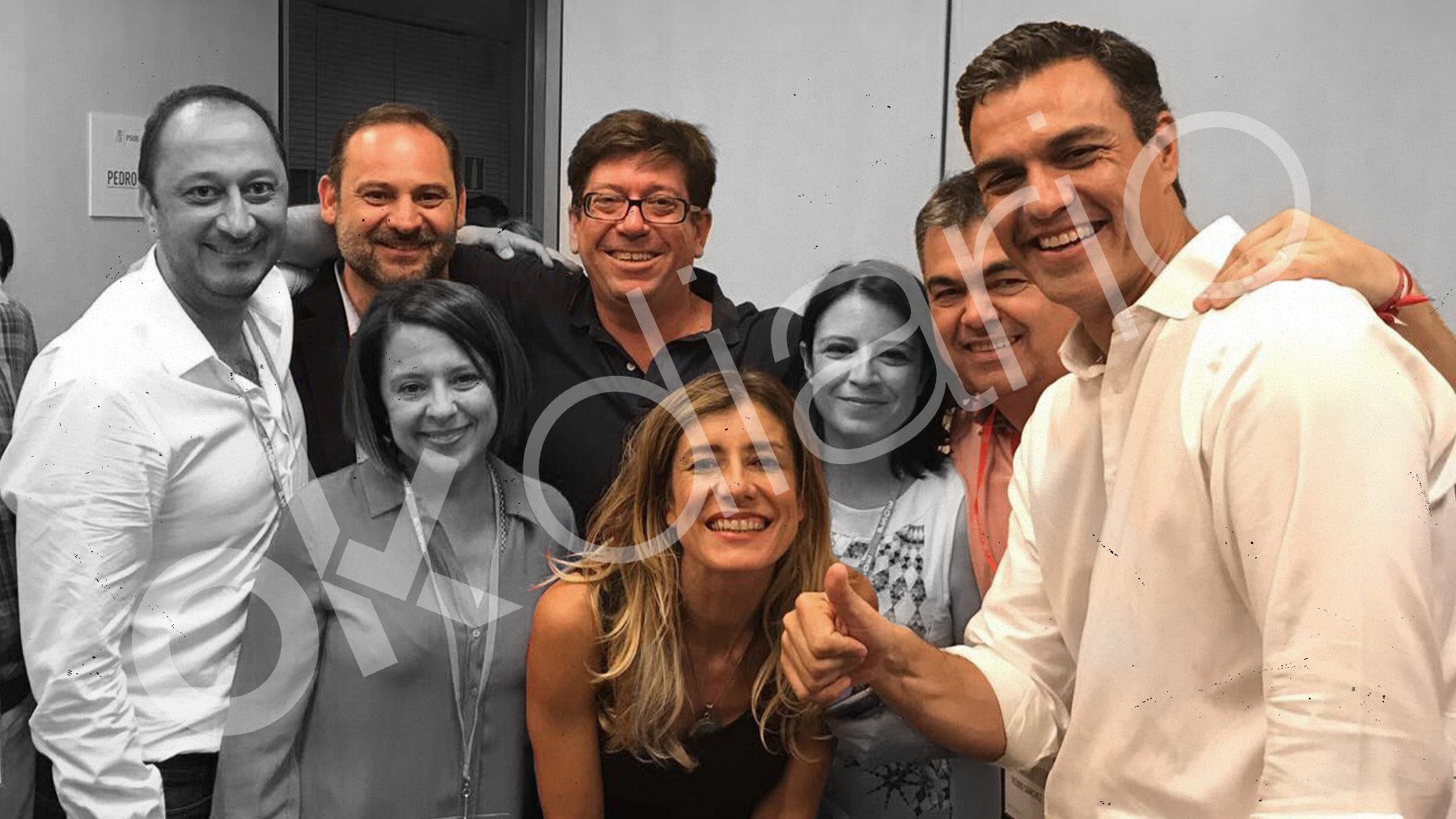Sánchez con su círculo más cercano, fotografiados en 2017.
