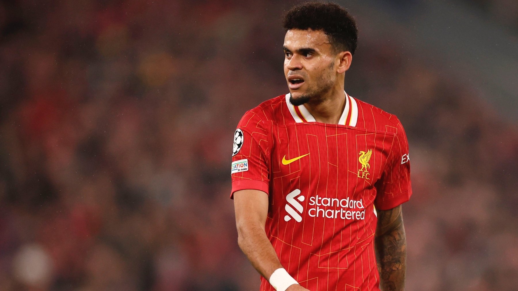 Luis Díaz, con los colores del Liverpool. (EFE)