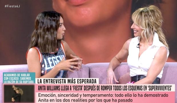 Anita Williams se sincera con Emma García. (Mediaset)