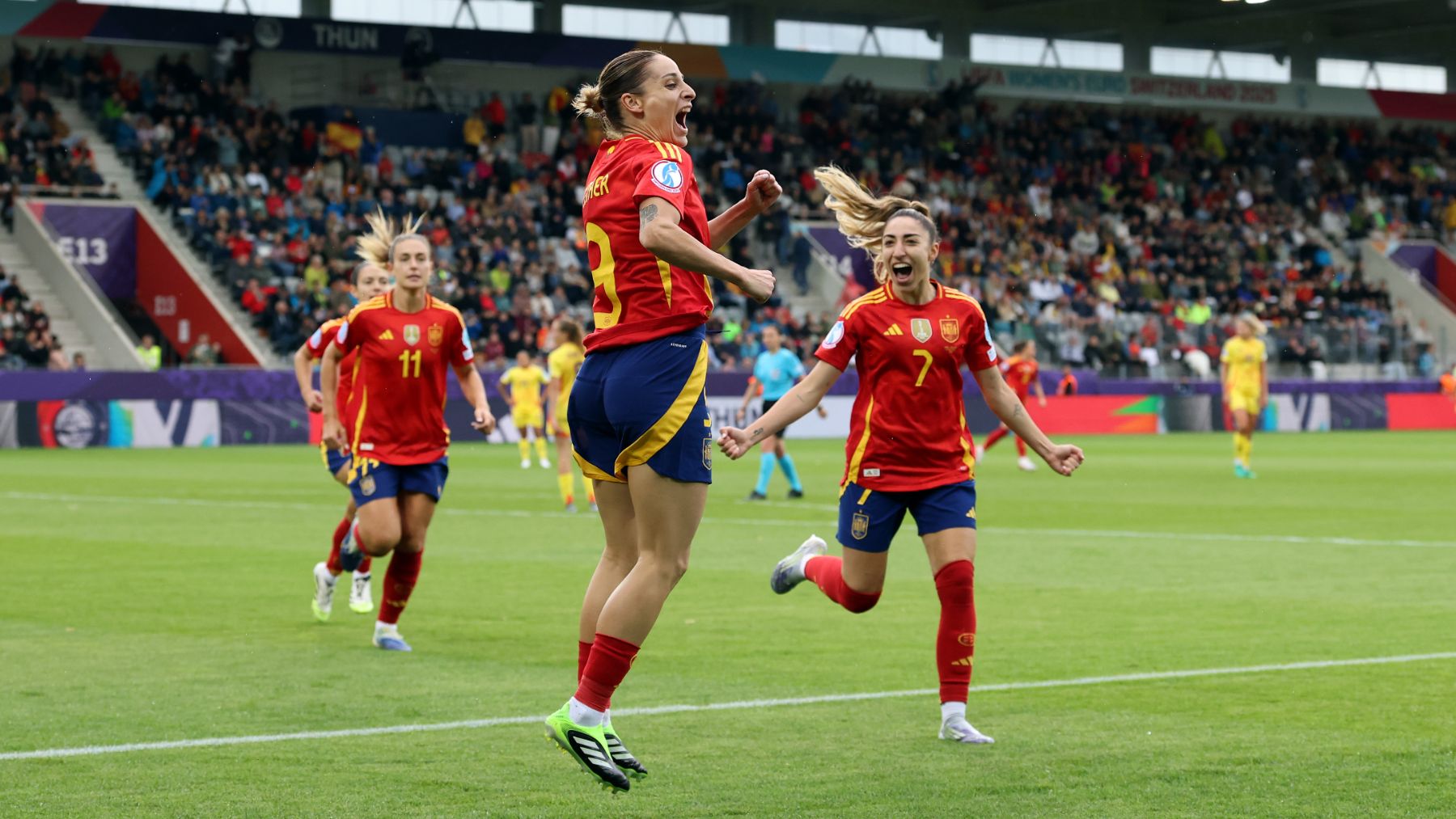 Esther González celebra su gol ante Bélgica. (Getty)