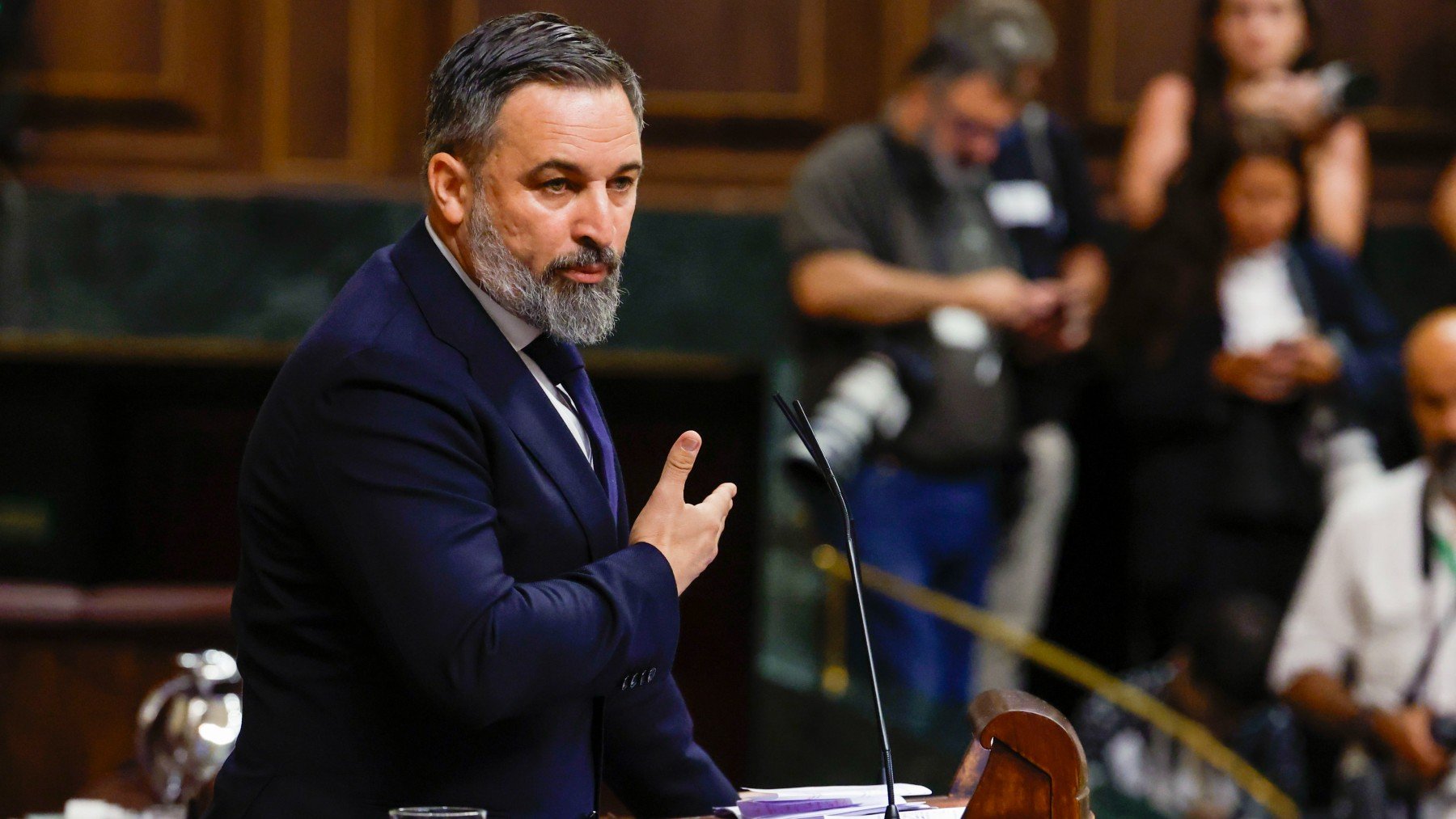 Santiago Abascal, en su intervención en el Congreso. (EFE)
