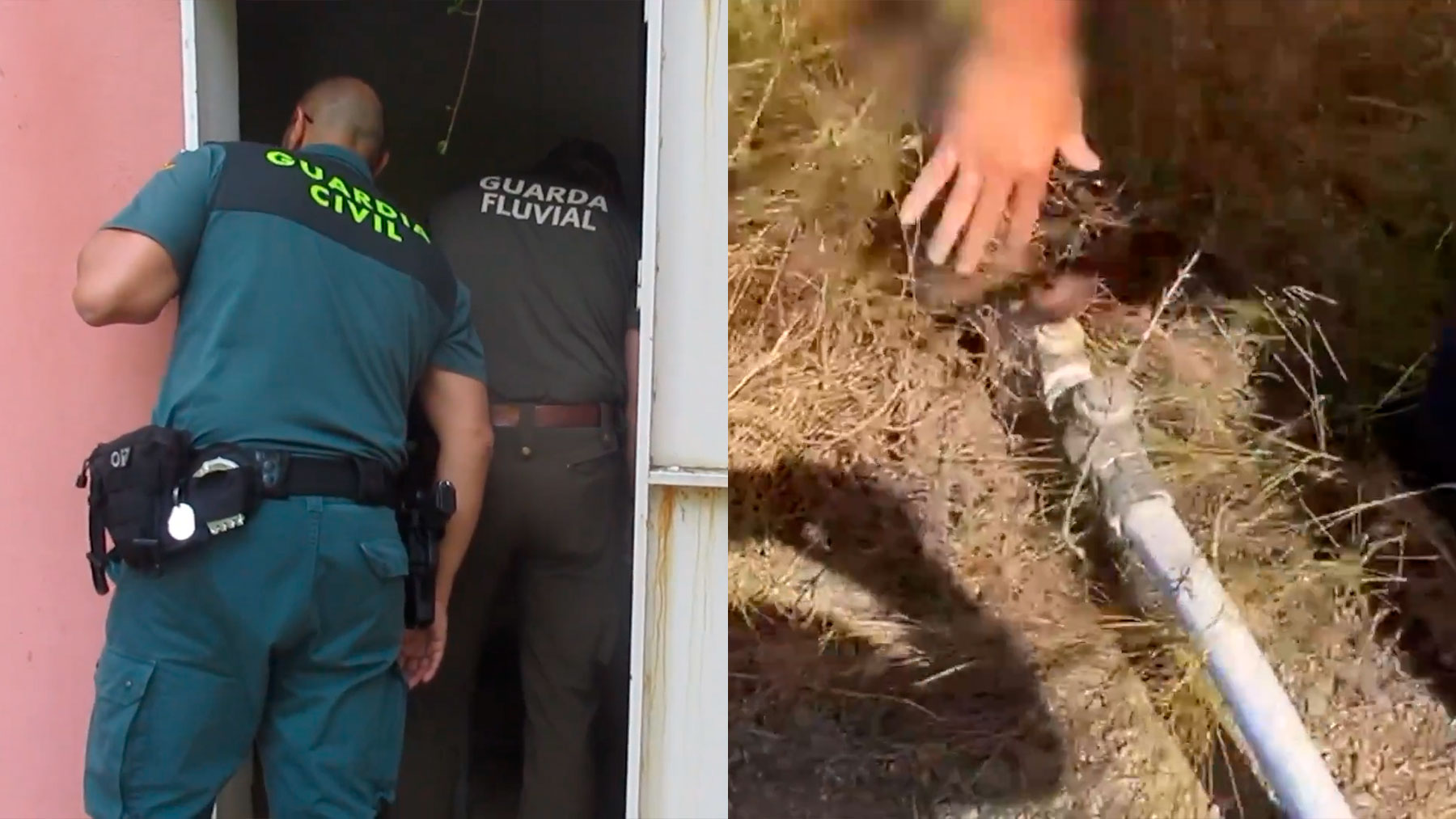 Imágenes de las intervenciones del Seprona durante la investigación por extracción ilegal de aguas en Málaga (Guardia Civil).