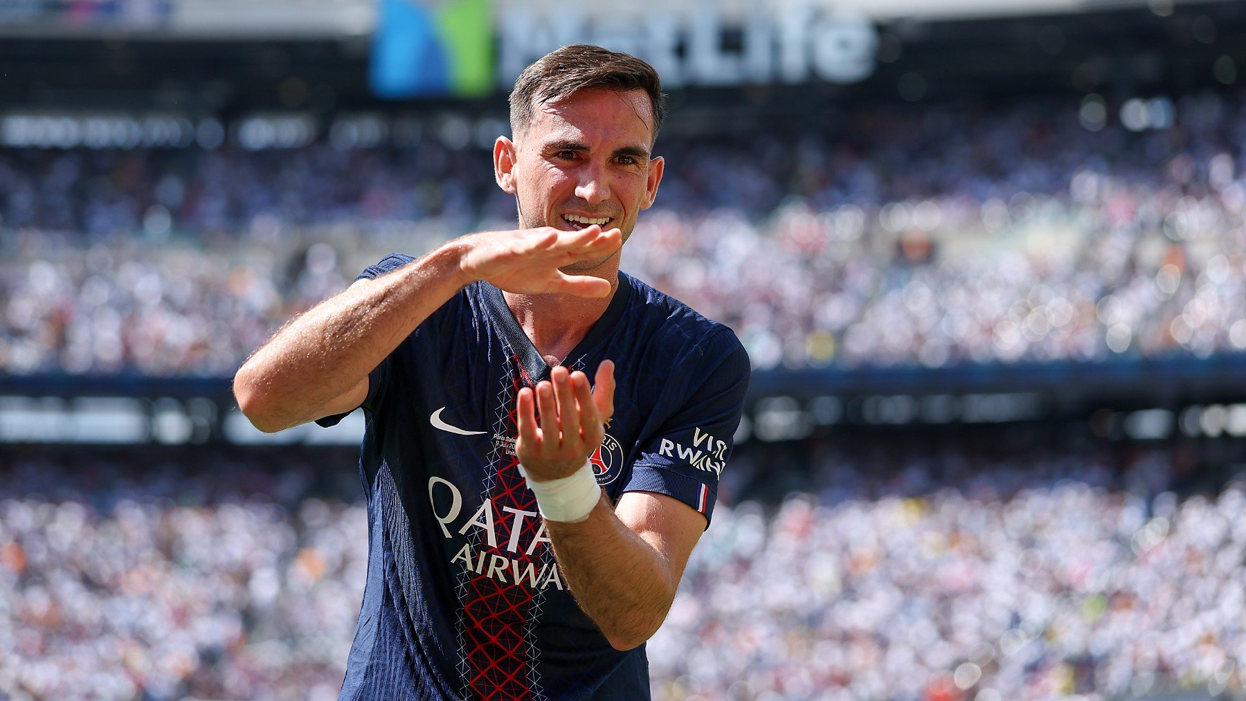 Fabián Ruiz celebra un gol en el Mundial de Clubes 2025. (Getty)