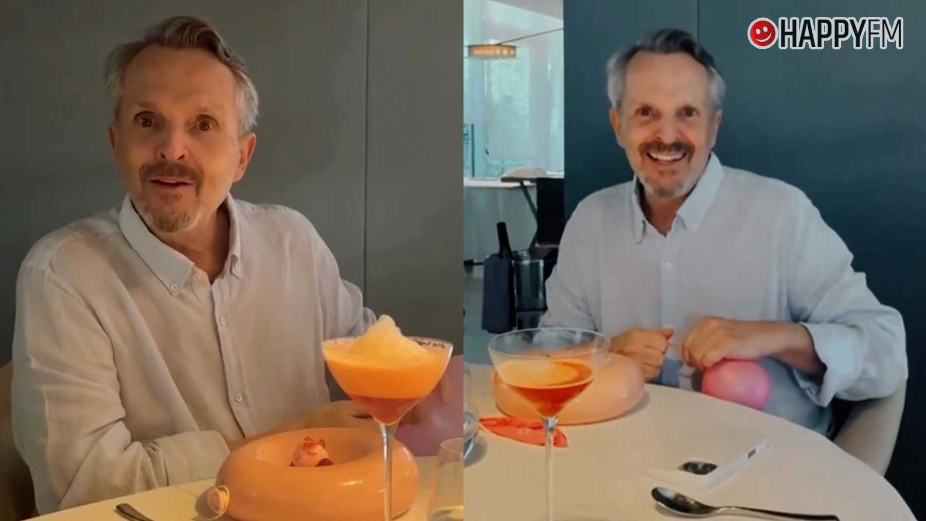 Miguel Bosé durante su visita a ABaC, el restaurante de Jordi Cruz (Instagram).