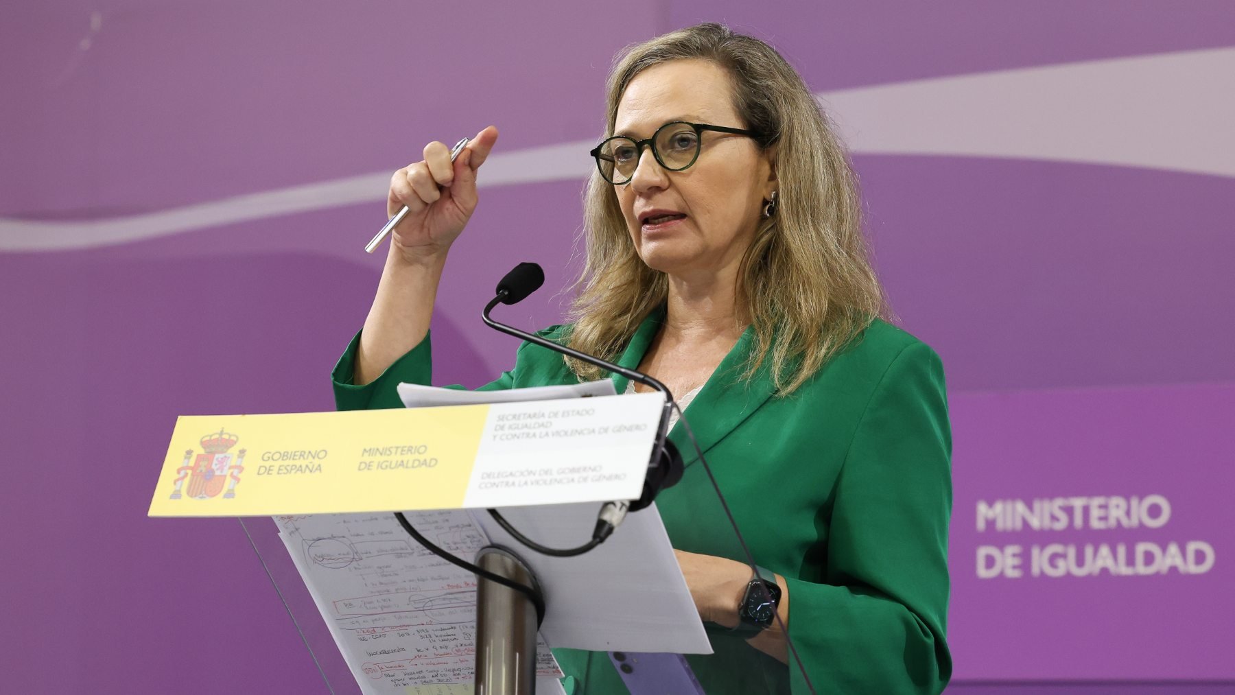 Victoria Rosell, en una comparecencia en el Ministerio de Igualdad. (EP)
