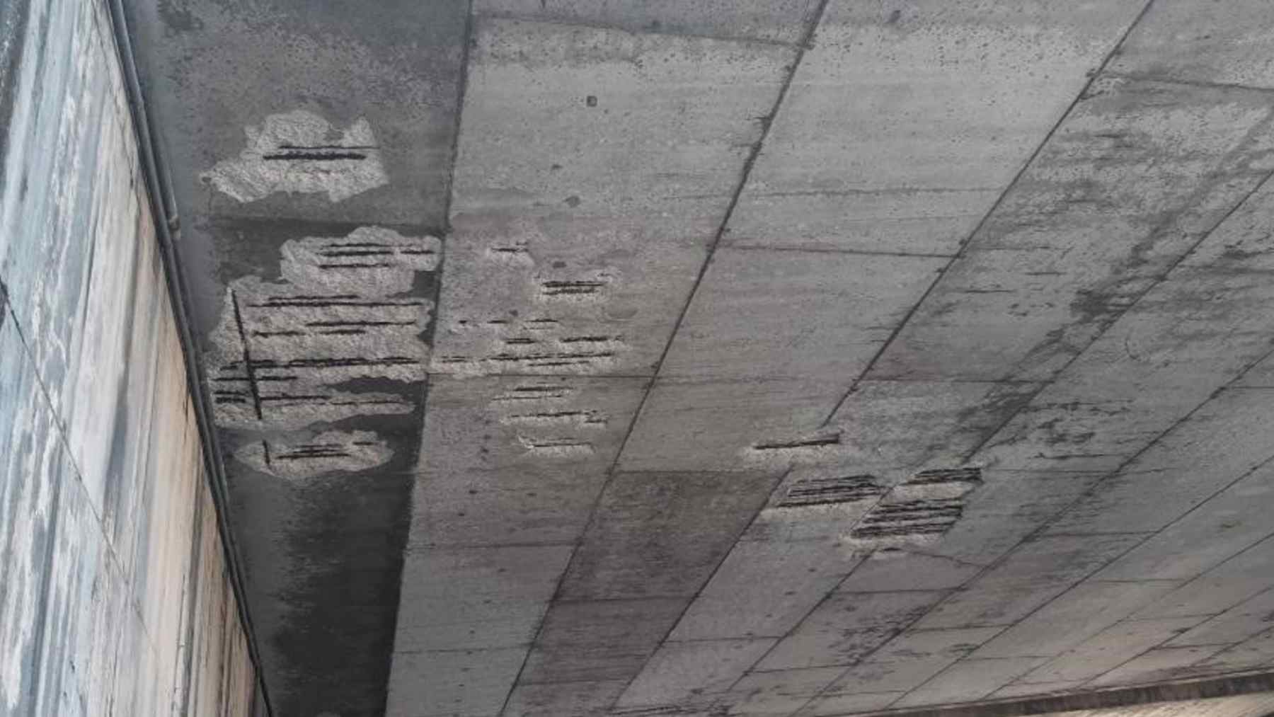 Estado que presenta el puente de la Vía de Cintura de Palma a la altura de Son Oliva.