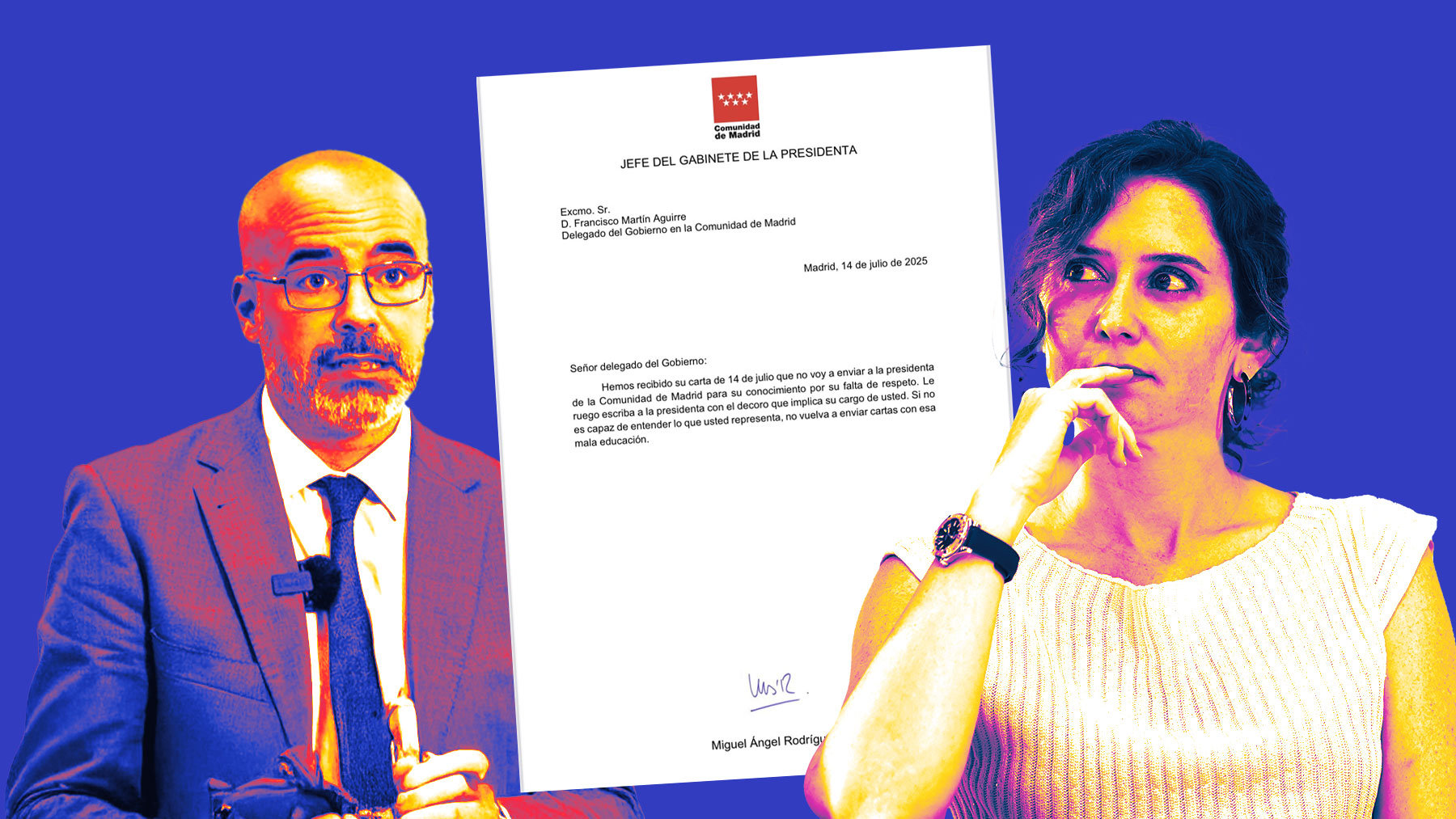 Francisco Martín, delegado del Gobierno e Isabel Díaz Ayuso.